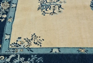 Cream Bordered Modern 4X6 Kazak Ouskak Pakistan Rug