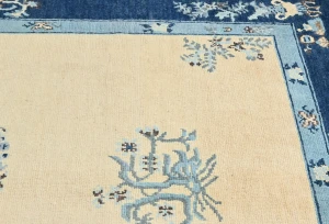 Cream Bordered Modern 4X6 Kazak Ouskak Pakistan Rug