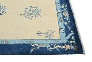 Cream Bordered Modern 4X6 Kazak Ouskak Pakistan Rug
