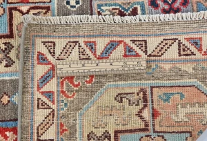Brown Geometric Modern 4X6 Kazak Oushak Pakistan Rug