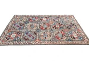 Brown Geometric Modern 4X6 Kazak Oushak Pakistan Rug