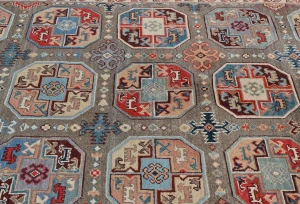 Brown Geometric Modern 4X6 Kazak Oushak Pakistan Rug