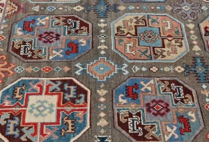 Brown Geometric Modern 4X6 Kazak Oushak Pakistan Rug