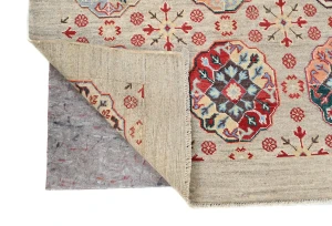 Beige Floral Modern 4X6 Kazak Oushak Pakistan Rug