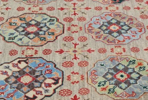 Beige Floral Modern 4X6 Kazak Oushak Pakistan Rug