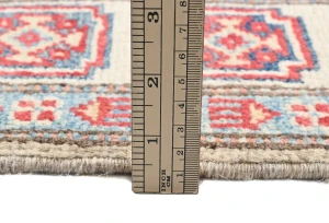Beige Geometric Modern 4X6 Kazak Pakistan Rug