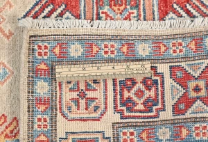 Beige Geometric Modern 4X6 Kazak Pakistan Rug