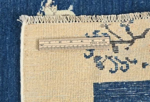 Navy Blue Bordered Modern 4X6 Kazak Oushak Pakistan Rug