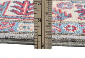 Light Gray Geometric Modern 4X6 Kazak Pakistan Rug