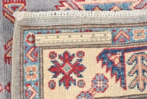 Light Gray Geometric Modern 4X6 Kazak Pakistan Rug