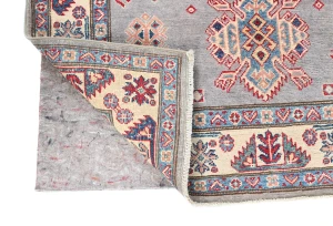 Light Gray Geometric Modern 4X6 Kazak Pakistan Rug