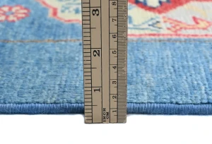 Blue Geometric Modern 4X6 Kazak Pakistan Rug