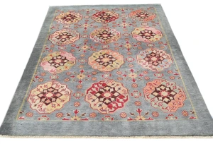 Geometric Modern 4X6 Kazak Oushak Pakistan Rug