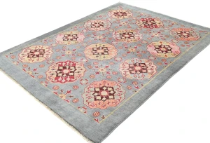 Geometric Modern 4X6 Kazak Oushak Pakistan Rug