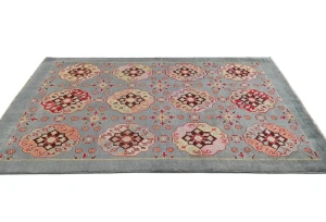 Geometric Modern 4X6 Kazak Oushak Pakistan Rug
