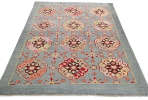 Geometric Modern 4X6 Kazak Oushak Pakistan Rug
