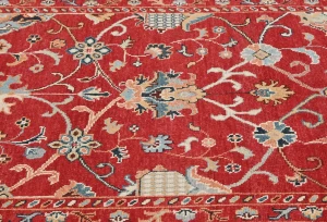 Red Floral Modern 4X6 Kazak Oushak Pakistan Rug