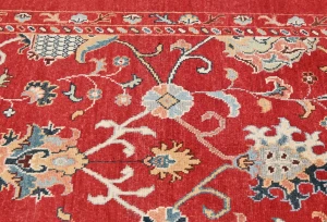 Red Floral Modern 4X6 Kazak Oushak Pakistan Rug