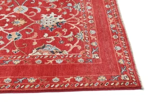 Red Floral Modern 4X6 Kazak Oushak Pakistan Rug