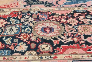 Dark Navy Floral Modern 4X6 Kazak Oushak Pakistan Rug