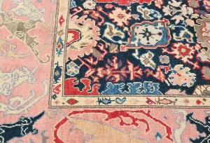 Dark Navy Floral Modern 4X6 Kazak Oushak Pakistan Rug