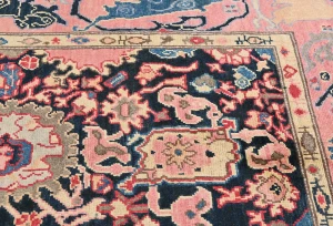 Dark Navy Floral Modern 4X6 Kazak Oushak Pakistan Rug