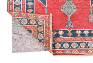 Red Modern Geometric 4X6 Kazak Oushak Oriental Rug