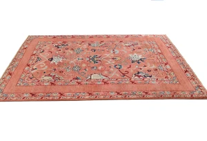 Coral Floral Modern 4X6 Kazak Oushak Oriental Rug