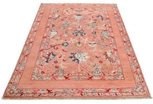 Coral Floral Modern 4X6 Kazak Oushak Oriental Rug