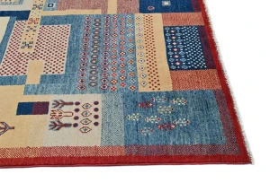 Multicolored Geometric Modern 4X6 Kazak Oushak Oriental Rug