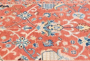Orange Tribal Floral 4X6 Kazak Peshawar Oriental Rug