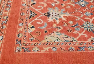 Orange Tribal Floral 4X6 Kazak Peshawar Oriental Rug
