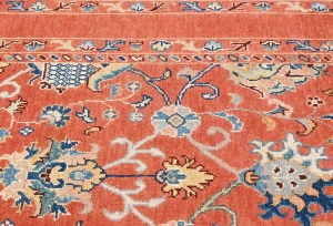 Orange Tribal Floral 4X6 Kazak Peshawar Oriental Rug