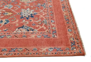 Orange Tribal Floral 4X6 Kazak Peshawar Oriental Rug