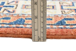 Dark Orange Modern Geometric 4X6 Kazak Oushak Pakistan Rug