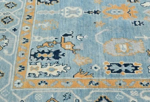 Light Blue Floral Modern 4X6 Oushak Kazak Pakistan Oriental Rug