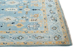 Light Blue Floral Modern 4X6 Oushak Kazak Pakistan Oriental Rug