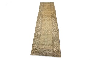 Semi Antique Brown Sugar 4X15 Nahavand Persian Runner Rug