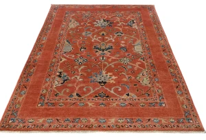 Orange Floral Modern 4X6 Kazak Osuhak Pakistan Rug