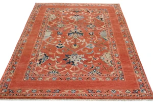 Orange Floral Modern 4X6 Kazak Osuhak Pakistan Rug
