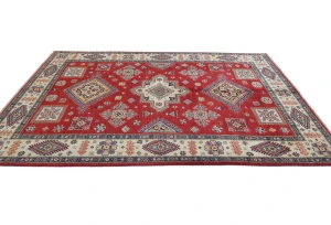 Red Modern Geometric 6X9 Kazak Oushak Pakistan Rug