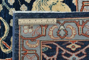 Dark Navy Pictorial Tribal 9X12 Oushak Oriental Rug