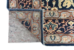 Dark Navy Pictorial Tribal 9X12 Oushak Oriental Rug