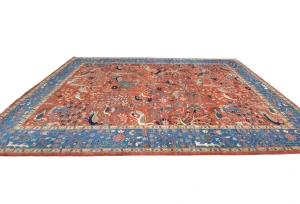 Orange Pictorial Tribal 9X12 Oushak Oriental Rug