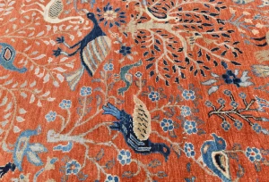 Orange Pictorial Tribal 9X12 Oushak Oriental Rug