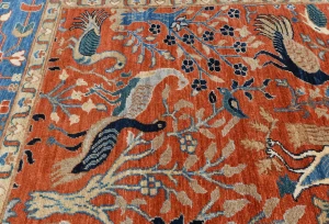 Orange Pictorial Tribal 9X12 Oushak Oriental Rug