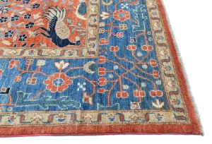 Orange Pictorial Tribal 9X12 Oushak Oriental Rug