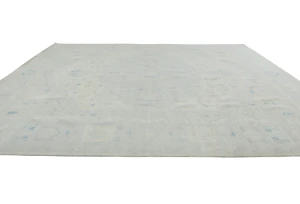 Muted Beige Floral Transitional 10X14 Oushak Oriental Rug
