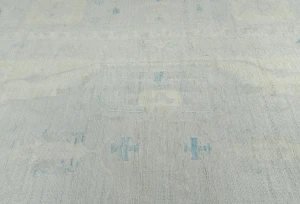 Muted Beige Floral Transitional 10X14 Oushak Oriental Rug