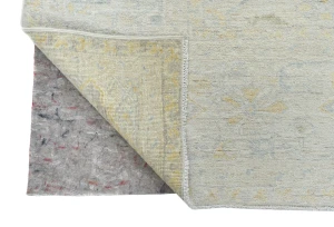 Muted Beige Floral Transitional 9X12 Oushak Oriental Rug